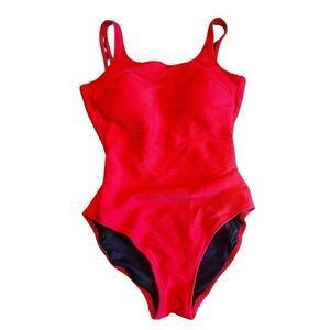 Gottex woman’s 10 fire engine red one piece swinsuit tummy control bathing suit